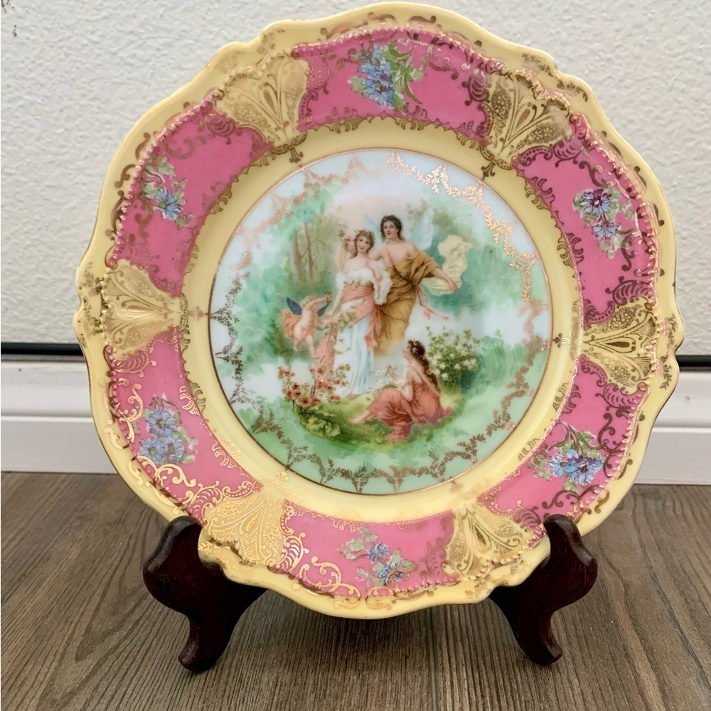 Oeg royal austria Hand Painted Plate Victorian Style 8” - Picture 13 of 14